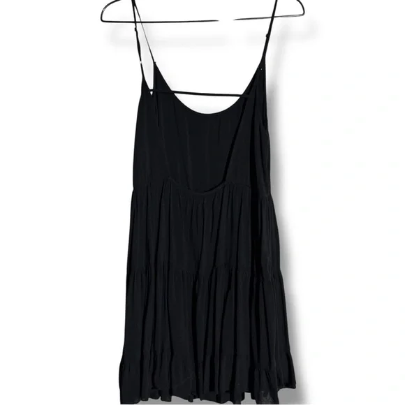 Talula Classic Black Sleeveless Skinny Strap Tiered Empire Waist Mini Dress - Picture 15 of 16